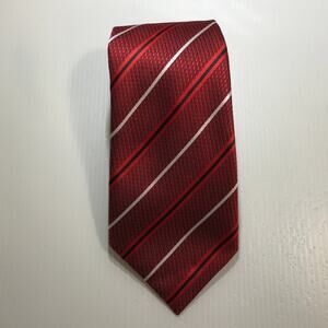 Tuscani Uomo Europa Collection Red Multicolor Striped Wide Necktie 59”